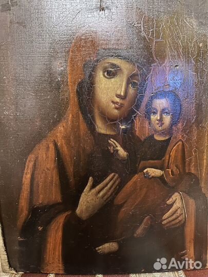 Икона Иверская Бм 19 век оригинал