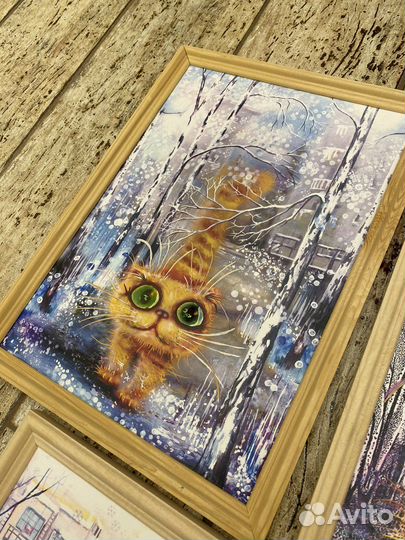 Коты Бориса Касьянова картины 30*20 см
