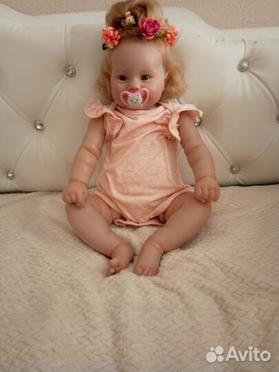 Кукла реборн девочка 60 см с волосами