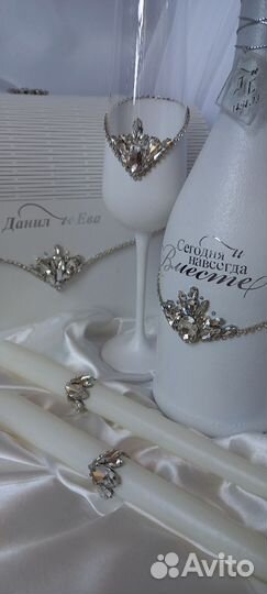 Свадебный декор, шампанское,фужеры, казна