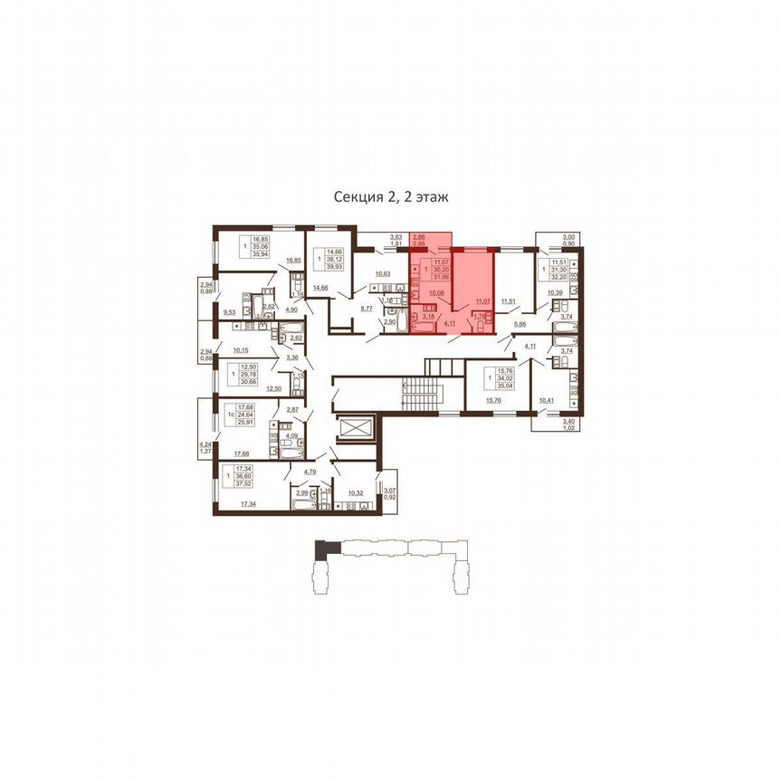 1-к. квартира, 31,1 м², 4/6 эт.