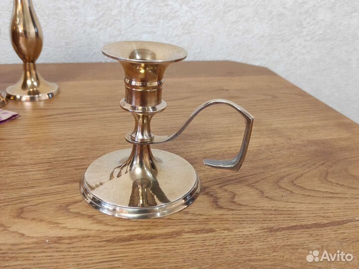 Латунь Индия кувшин, ваза, подсвечник одним лотом