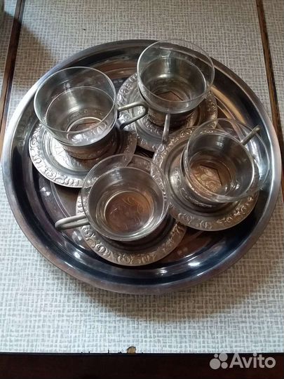 Мельхиоровый сервиз кофейно-чайный