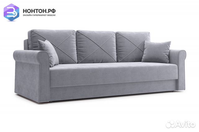 Диван еврокнижка Лира 3-х местный серый