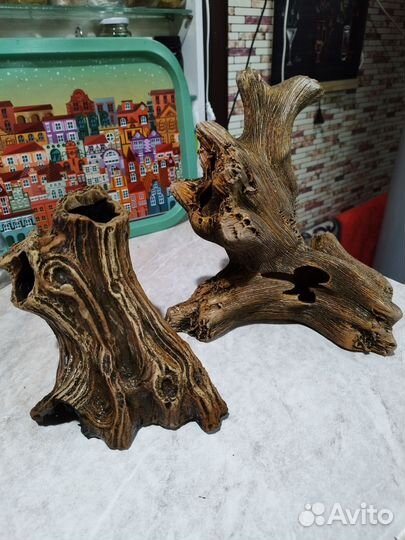 Коряга в аквариум