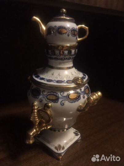 Гжель самовар с чайником
