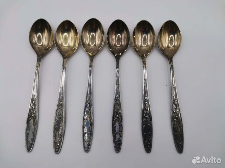 Ложки чайные мнц Мельхиор СССР 6 штук (Ч)