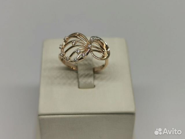 Золотое кольцо с камнями 585 (107 шк)