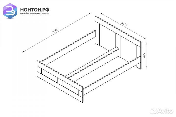 Кровать двуспальная Сириус дуб сонома