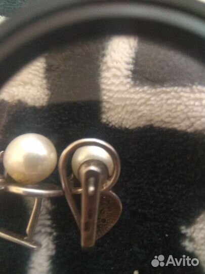 Серьги серебро с жемчугом