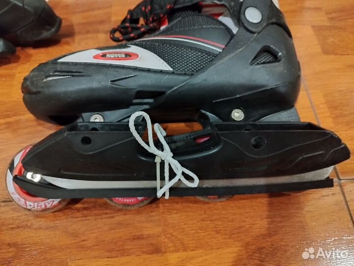 Коньки и ролики 2 в 1 novus 34-37 р