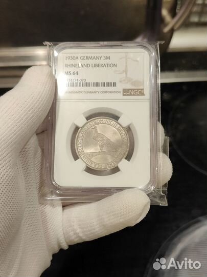 3 марки 1930 MS64 NGC