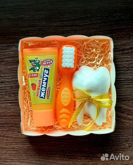 Мыло ручной работы набор зубик зубная щетка паста