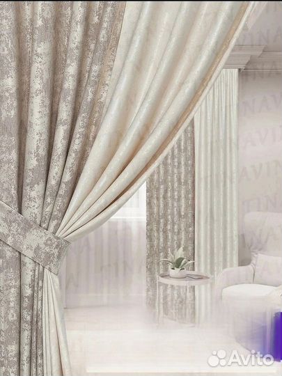 Шторы Мрамор Комби-Комплект Много расцветок