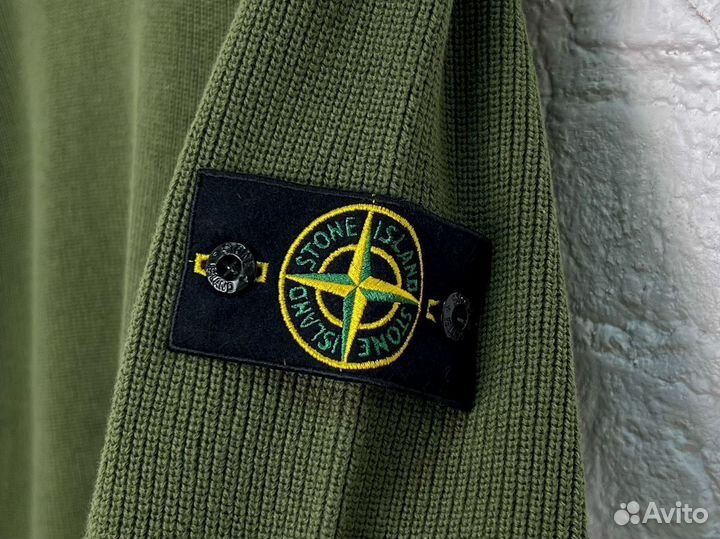 Свитер stone island ribbed olive green 22SS