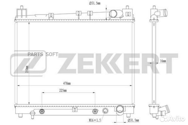 Радиатор охлаждения Тойота Эхо (P10) 99