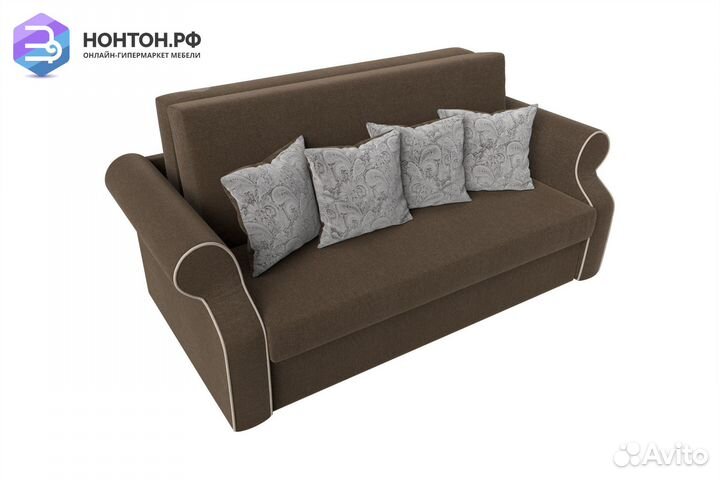 Диван аккордеон Софт рогожка коричневая