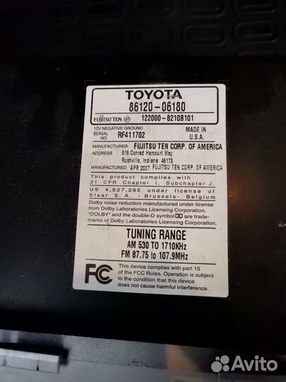 Продам автомагнитолу Toyota Camry