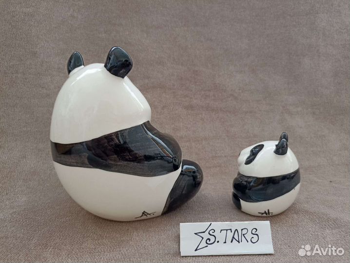 Панда и Детёныш Фарфоровые фигурки Новые