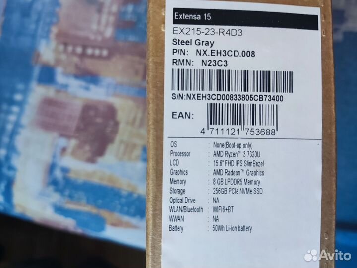 Новый ноутбук aser extensa