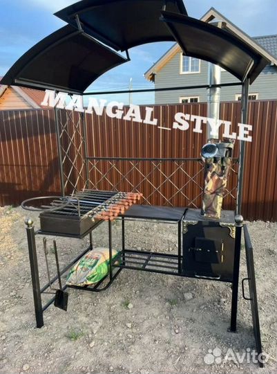 Мангал с печью под казан