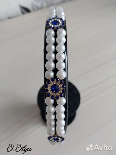 Ободок жемчужный ручной работы