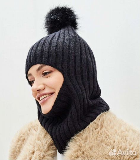 Балаклава(капор) женская с помпоном keddo
