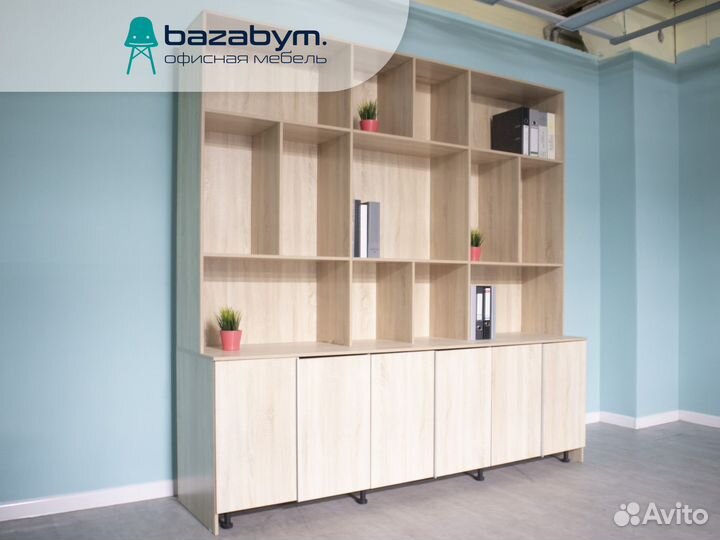 Шкаф-стеллаж офисный, система хранения, ясень 240х