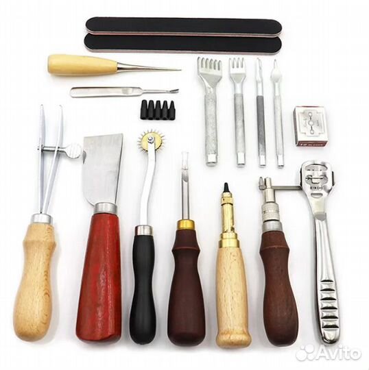 Набор инструментов для работы с кожей 16 в кейсе
