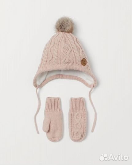 Новая шапка с варежками H&M