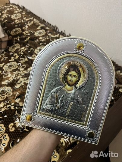 Икона спасителя серебро