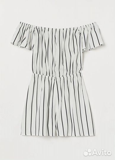 H&M Комбинезон-шорты в полоску белый EUR34 XS