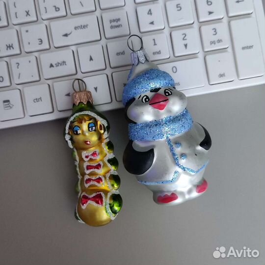Елочная игрушка. Пингвин. Стеклянные