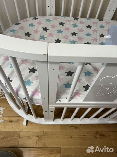 Детская кровать трансформер овальная