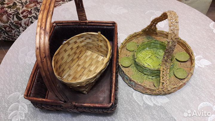 Корзиночки из соломки винтаж