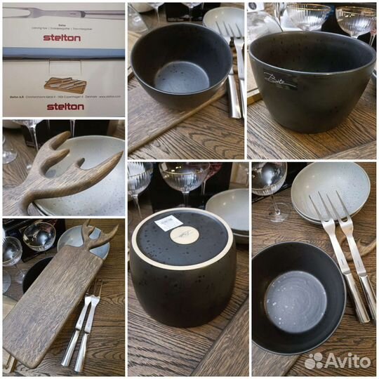 Пиала bitz (20см) вилка stelton (Дания) доска дуб