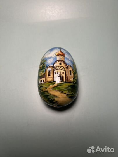 Яйцо Пасхальное деревянное на подставке