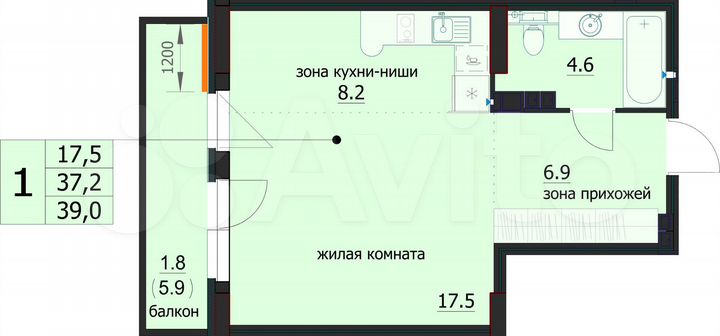 3-к. квартира, 62,2 м², 7/12 эт.