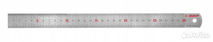 Линейка металлическая 300х25 мм, зубр 