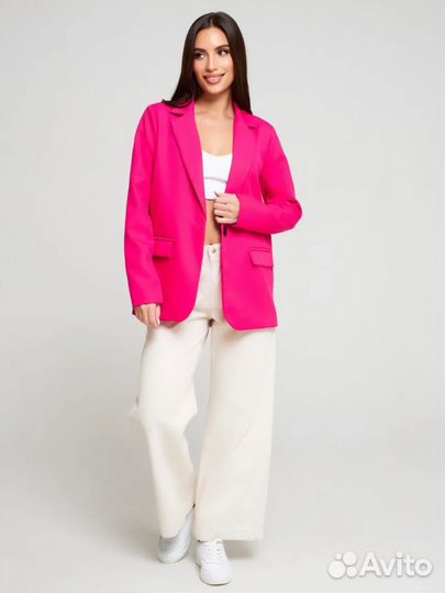 Пиджак розовый оверсайз