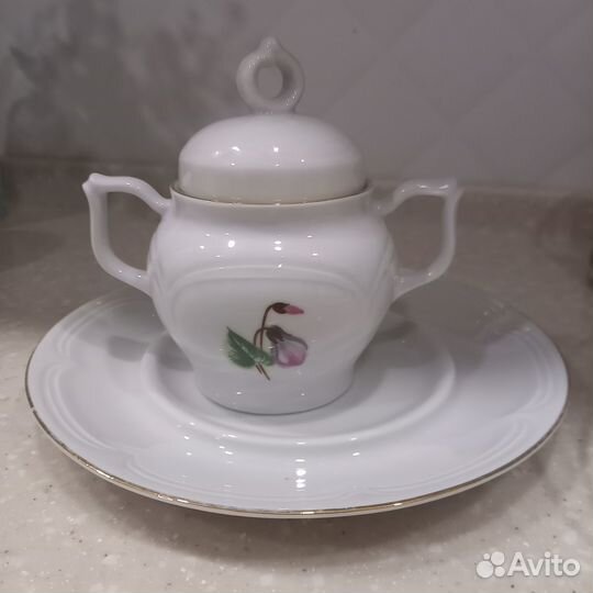 Сахарница и масленка Цикламен