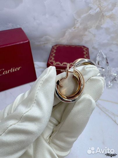 Серьги Cartier trinity из золота 750 пробы