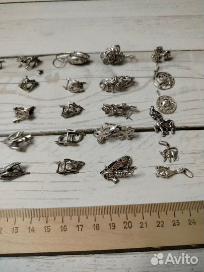 Серьги, кулоны серебро