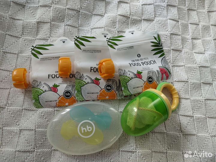 Happy baby паучи новые и ложечки бу