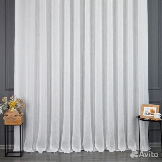 Тюль селена айвори готовый на окна пошив