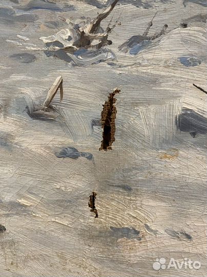 Старинная картина маслом