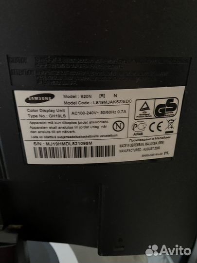 Монитор HP 22f, samsung 920n