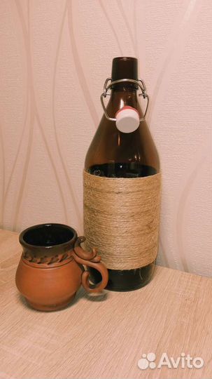 Эксклюзивная крафтовая бутылка 1л