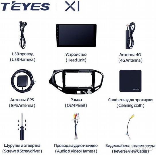 Штатная магнитола LADA vesta Teyes X1