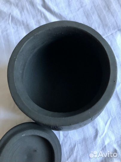 Горшок черная керамика